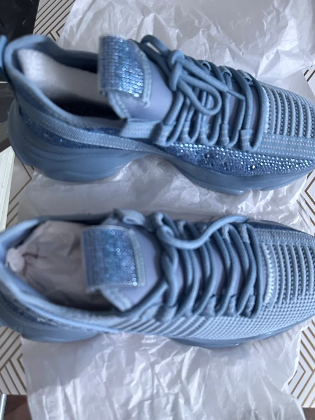 Steve Madden Blue Bling Sneakers - New in Box image indicator(5)