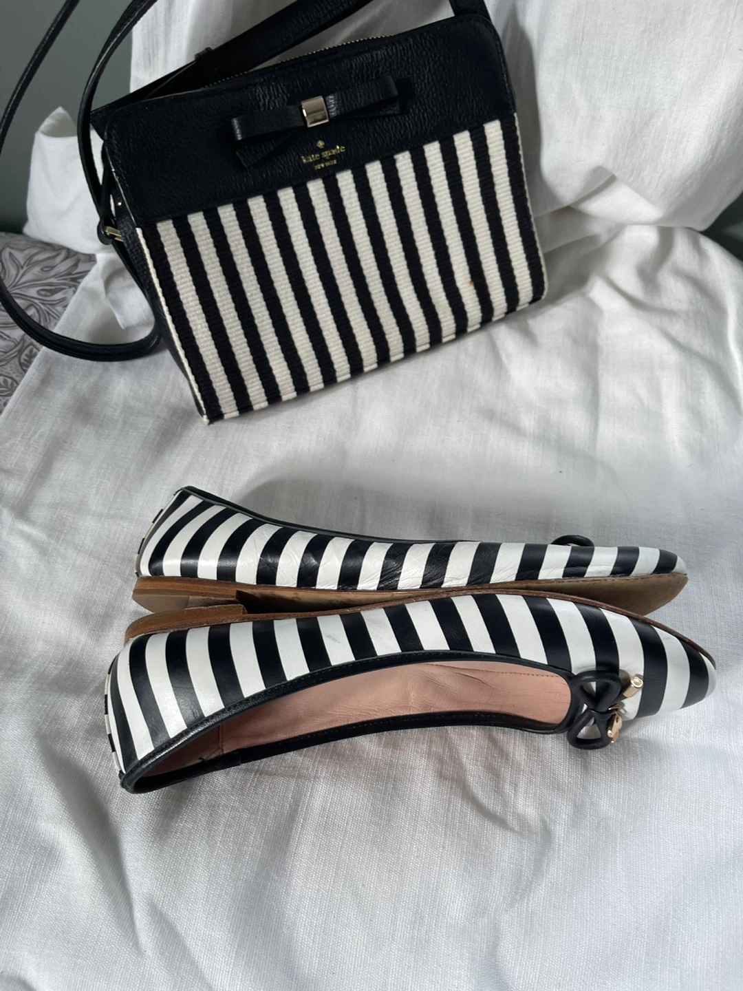 Kate Spade Striped Handbag & Flats Set - photo 2