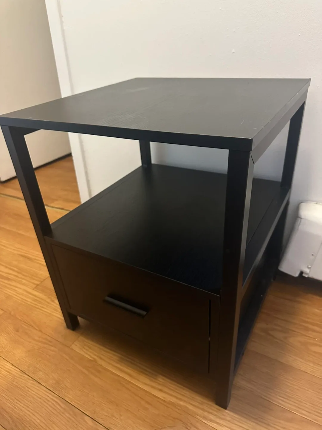 Black Nightstand with Drawer, 15.7x15.7x22 in image indicator(3)