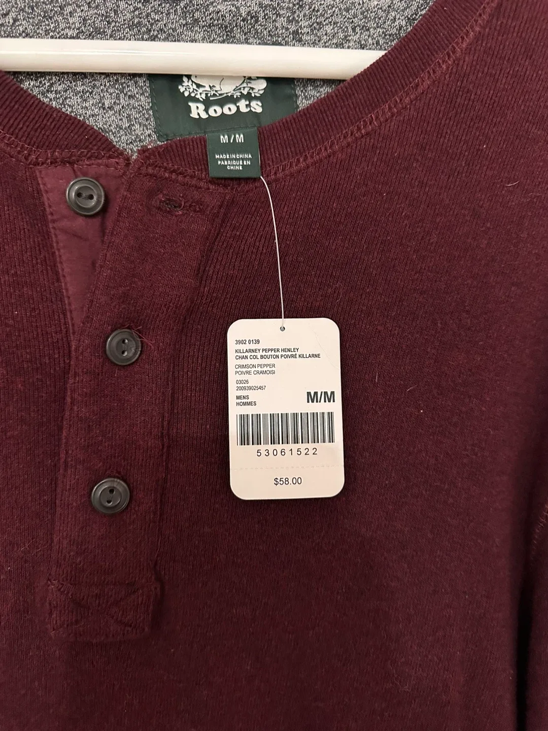 Roots Pepper Henley - Size M image indicator(2)