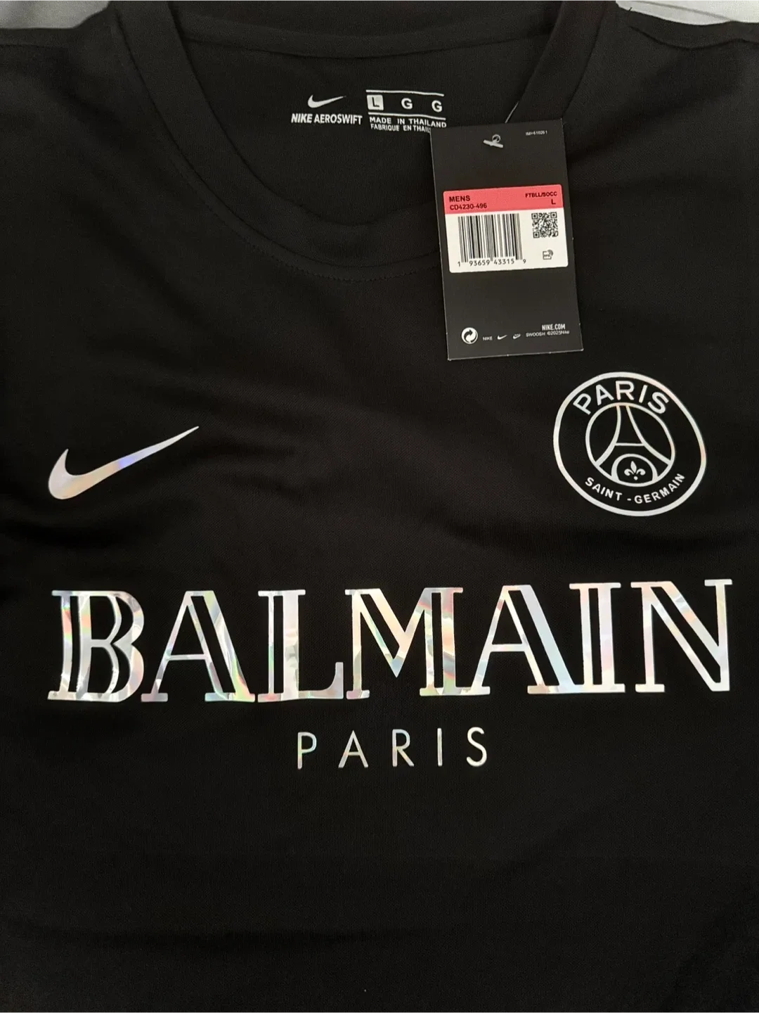 Nike x Balmain Paris Saint-Germain Black Jersey - Size L