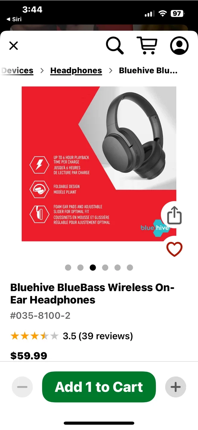 Bluehive BlueBass Wireless On-Ear Headphones image indicator(6)