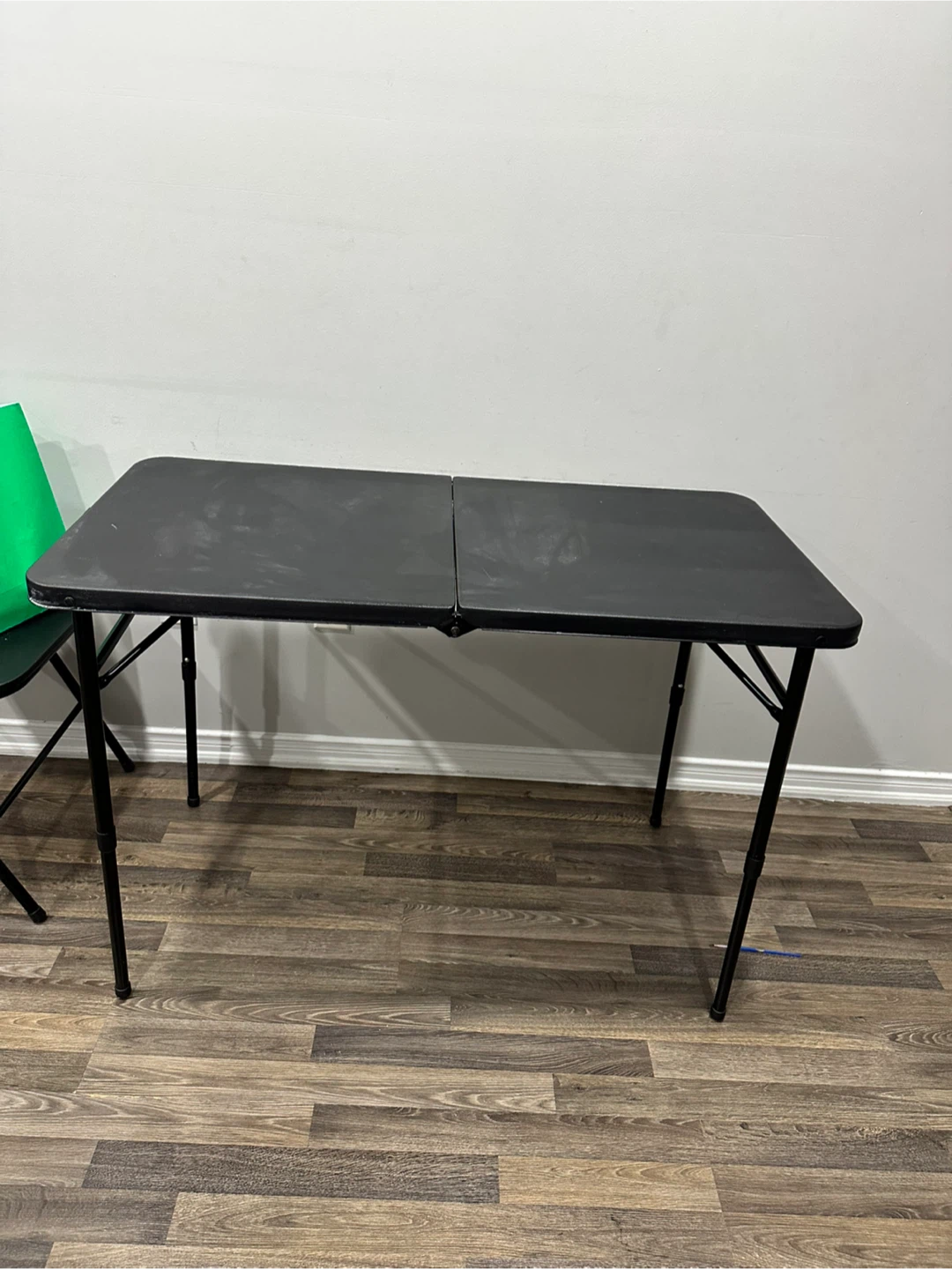 Black Folding Chairs and Table Set