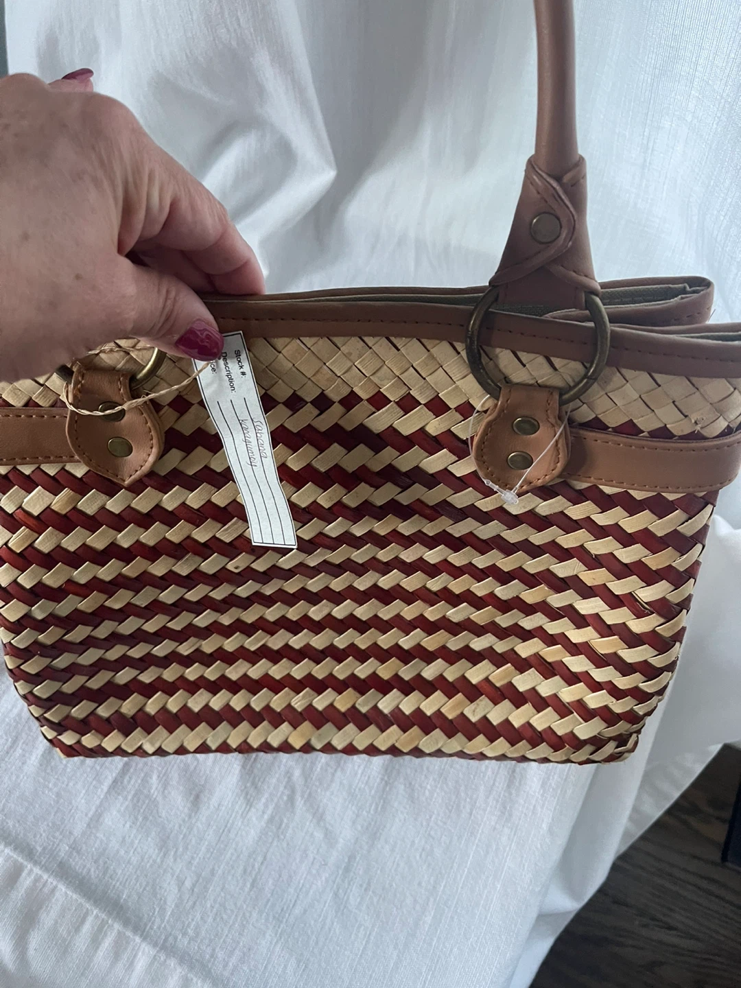 Woven Basket Weave Tote Bag