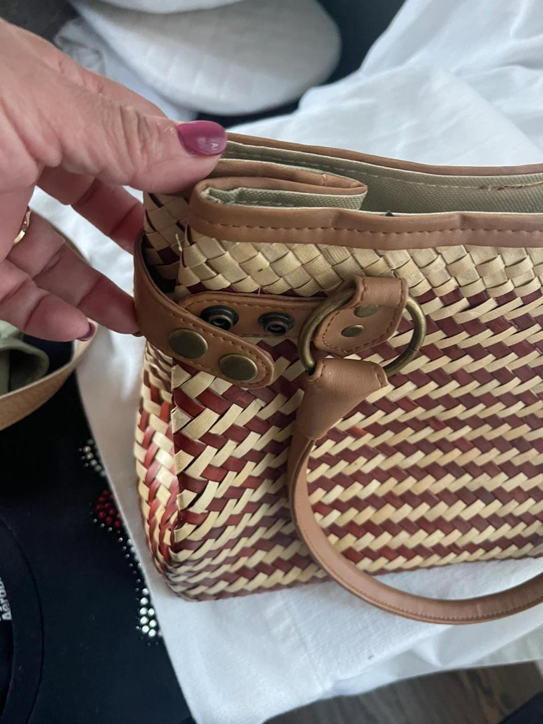 Woven Basket Weave Tote Bag - photo 3