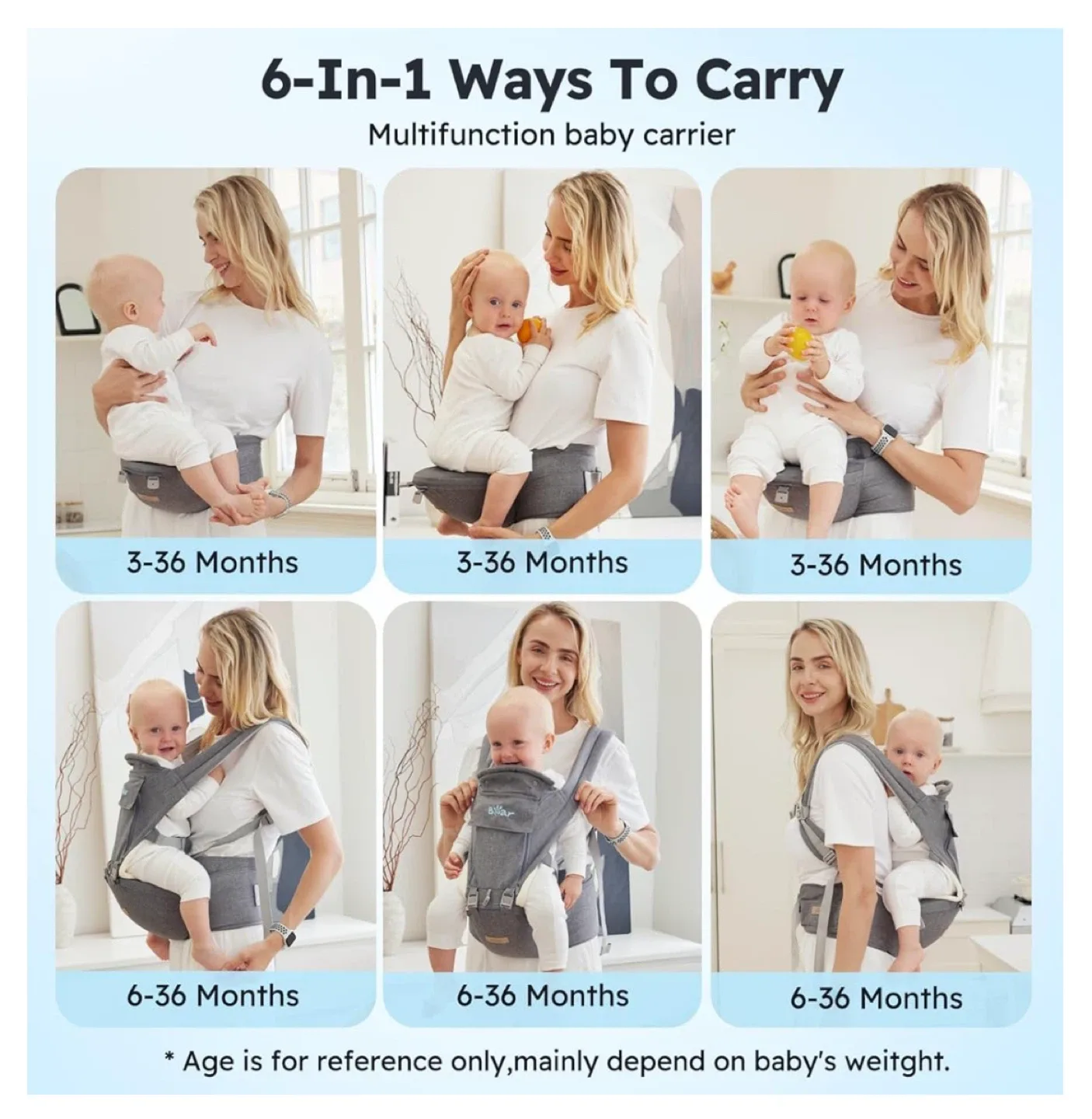 New! Bear Baby Carrier 6-in-1 - Newborn to Toddler image indicator(2)