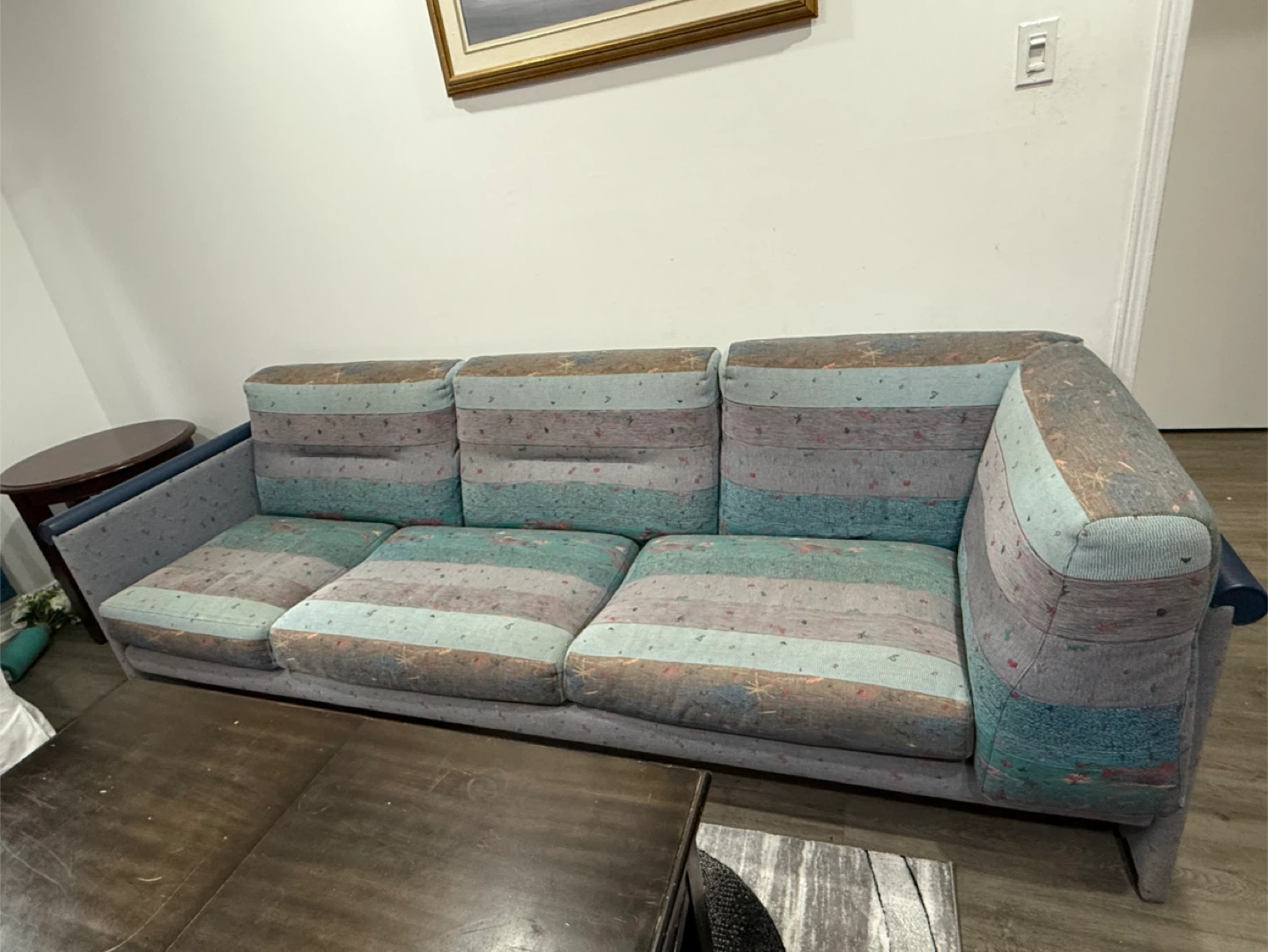Striped Sofa and Chaise Lounge Set