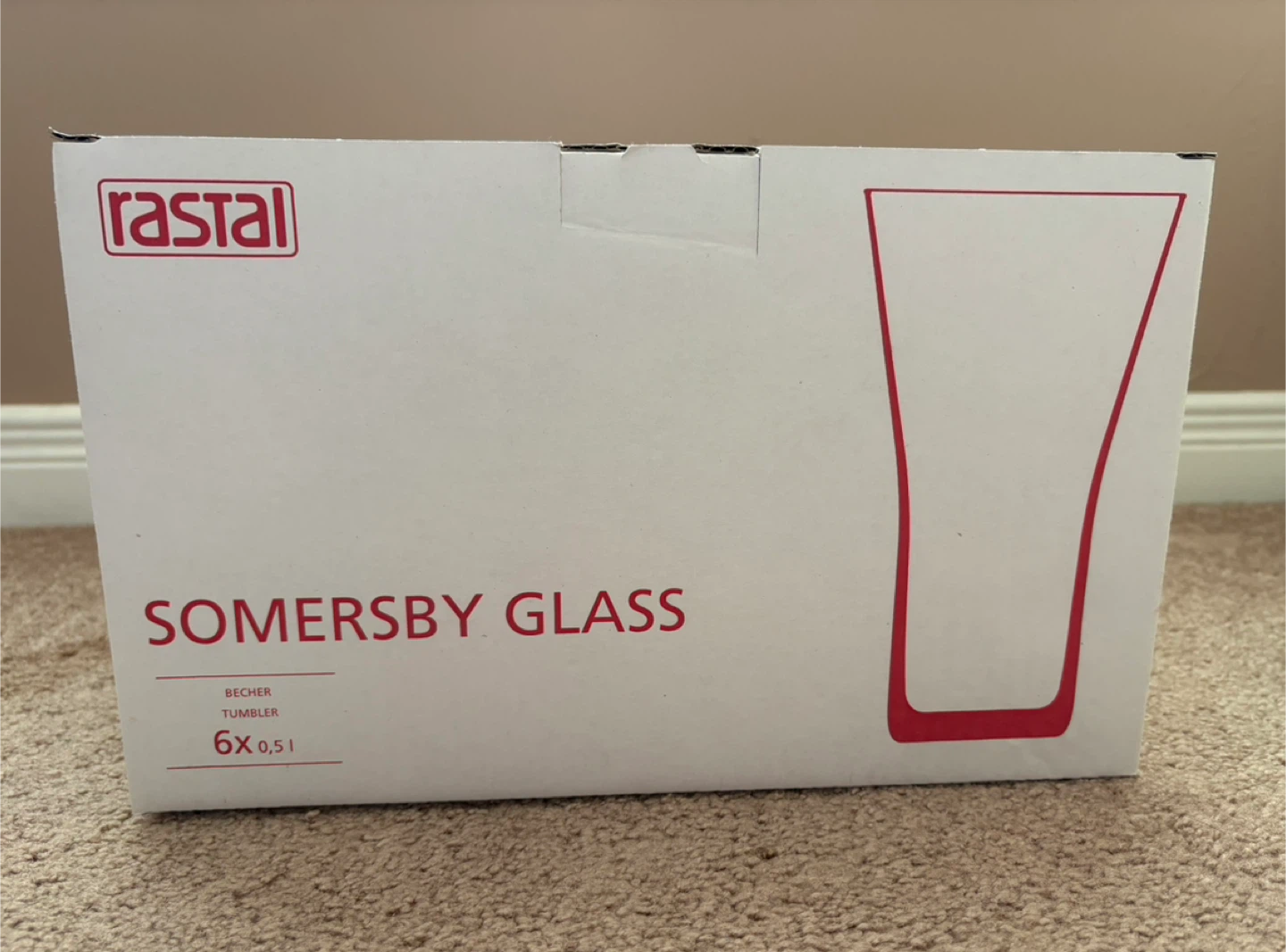 BNIB Rastal’s Glass Set of 6 Somersby Lager Beer Pint Glasses.