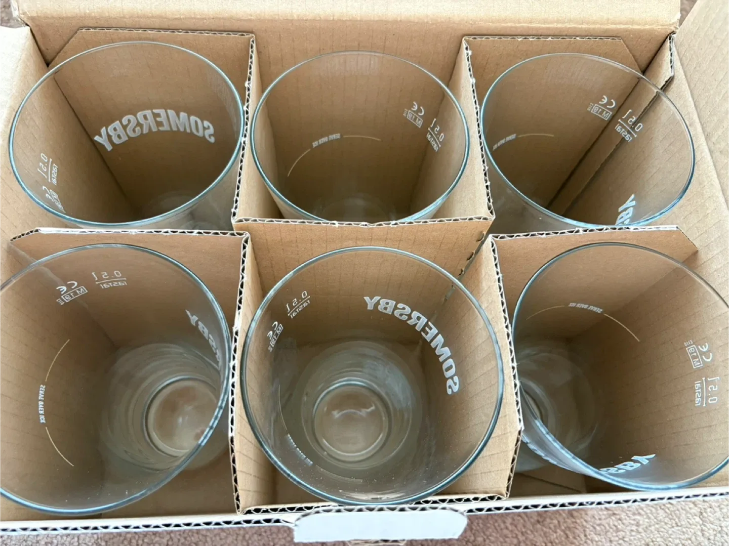 BNIB Rastal’s Glass Set of 6 Somersby Lager Beer Pint Glasses. image indicator(2)