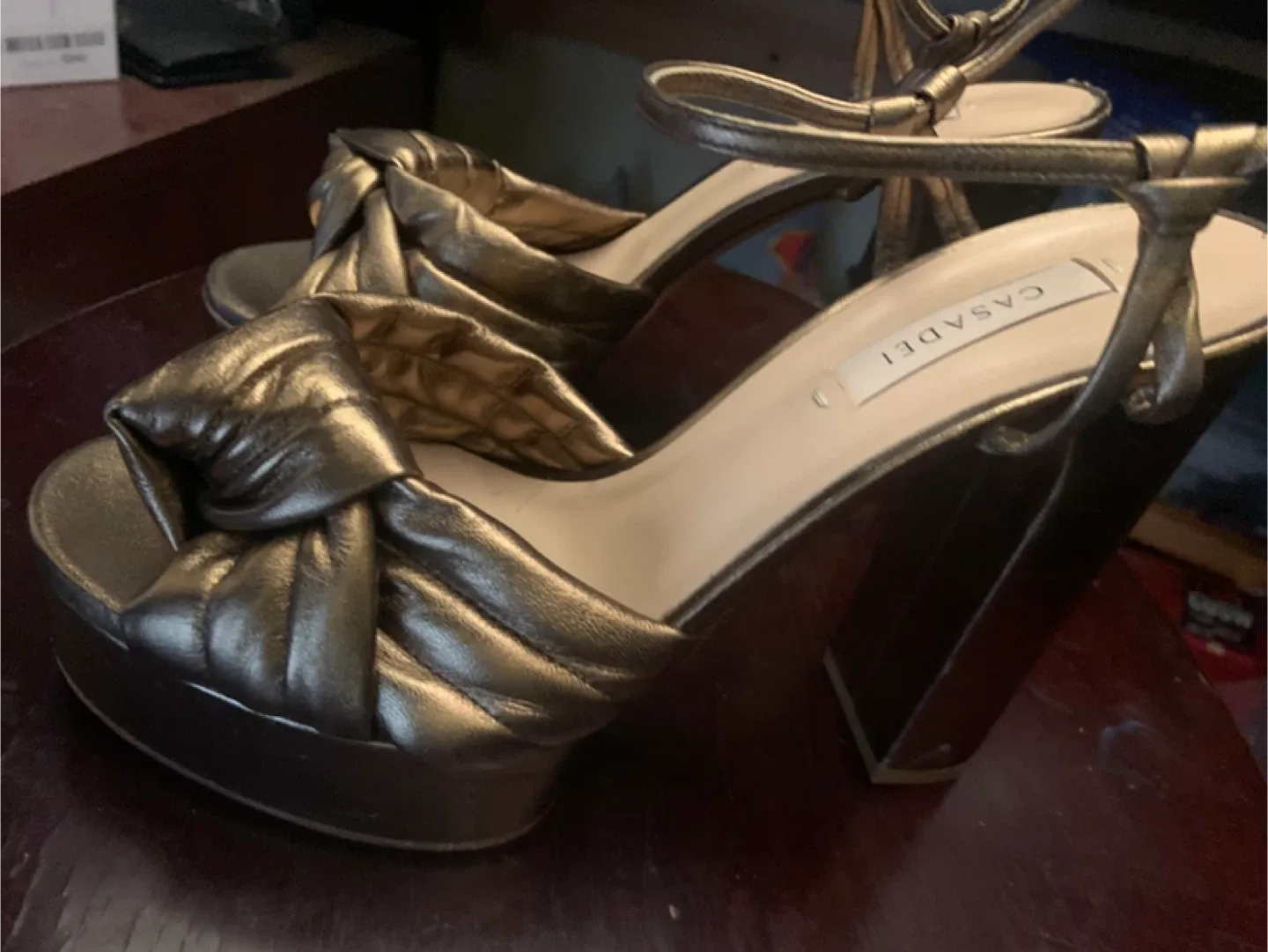 Casadei Bronze Platform Heels image indicator(4)