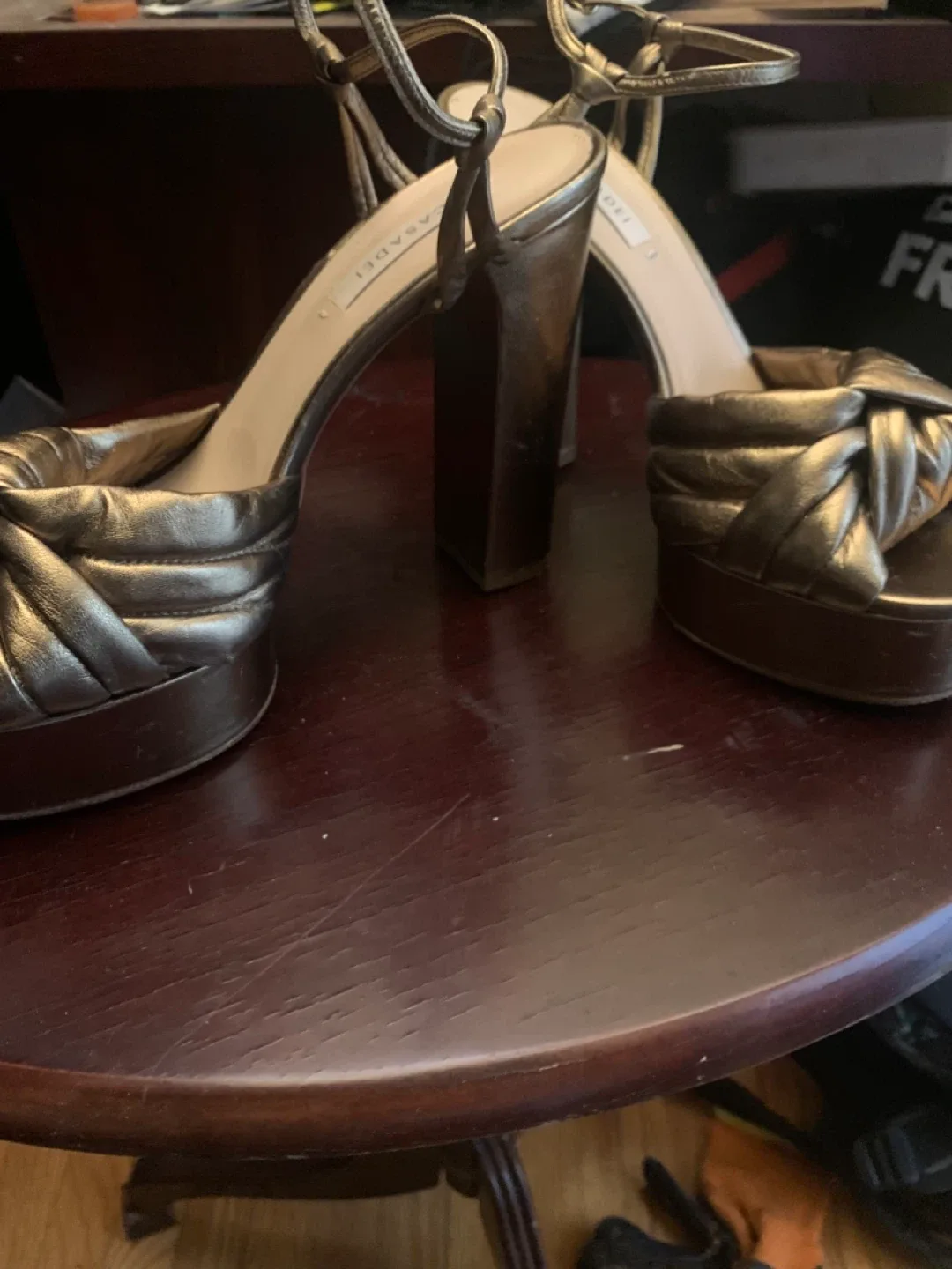 Casadei Bronze Platform Heels image indicator(2)