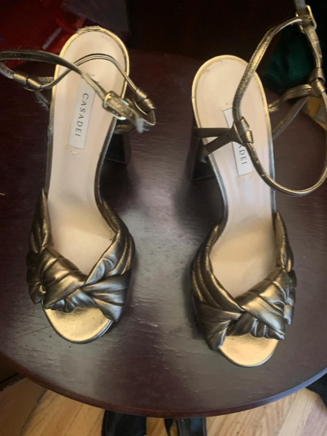 Casadei Bronze Platform Heels