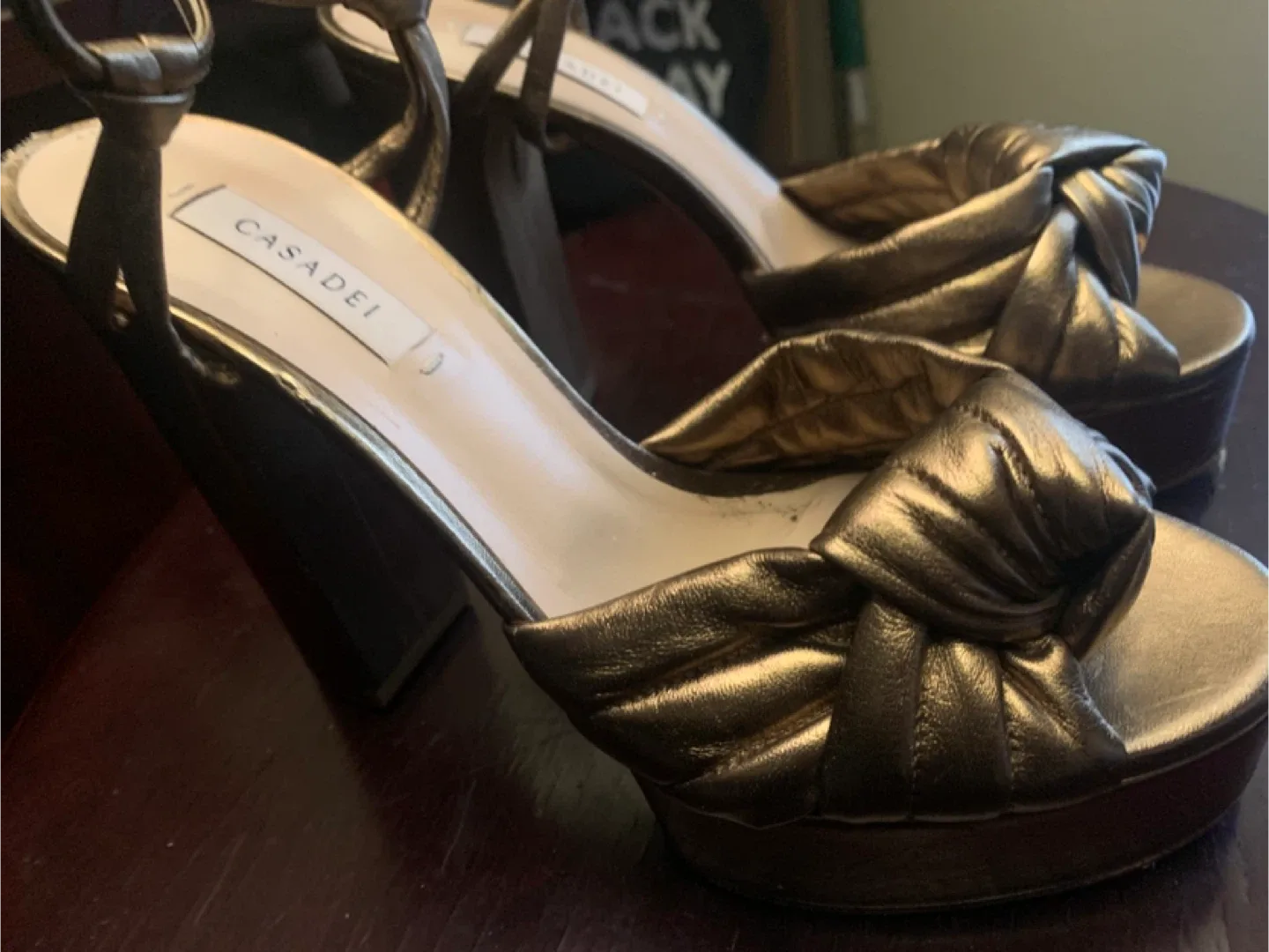 Casadei Bronze Platform Heels image indicator(5)