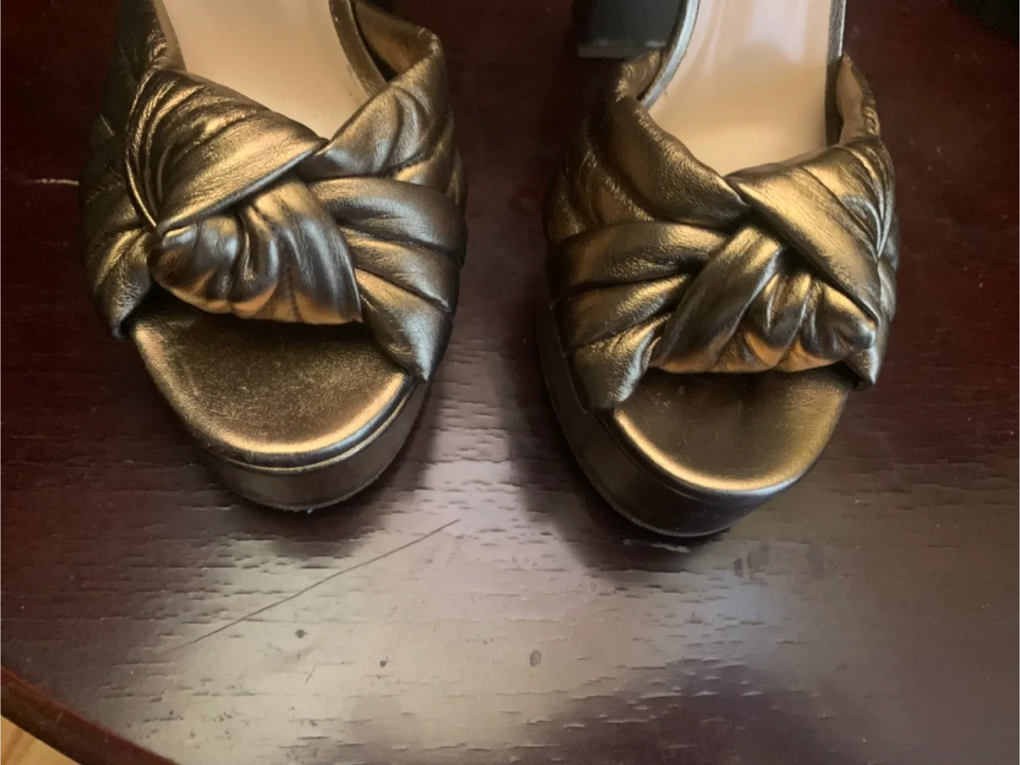 Casadei Bronze Platform Heels image indicator(8)