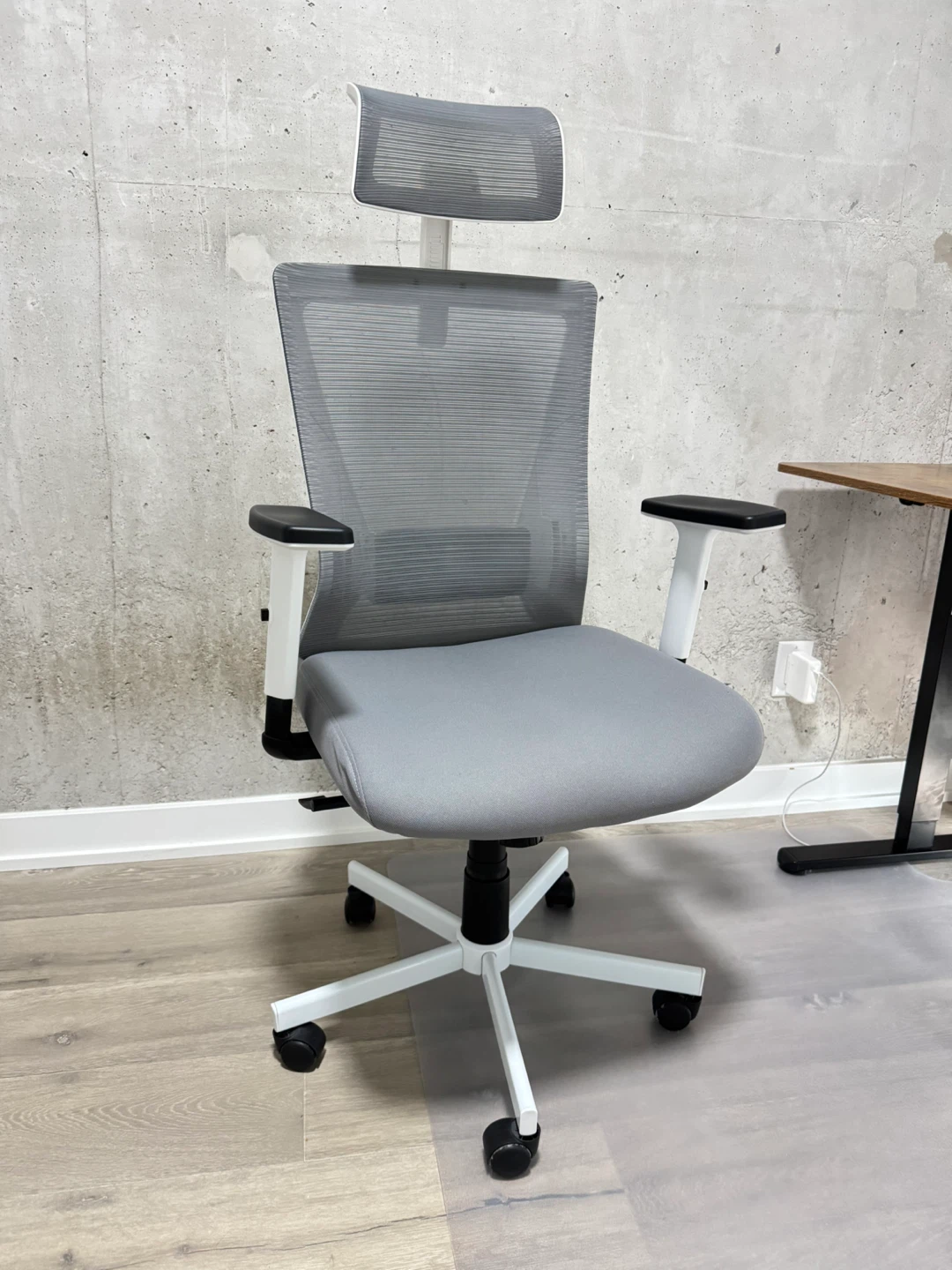 Ergonomic Office Chair - White & Grey