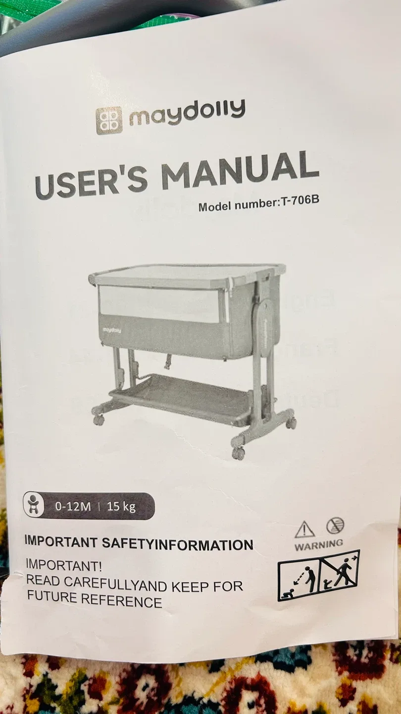 Maydolly Multifunctional Bedside Crib - Grey image indicator(6)