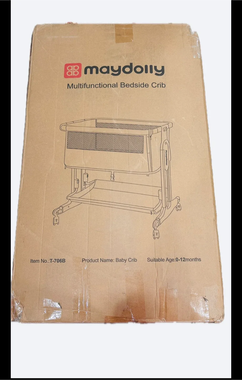 Maydolly Multifunctional Bedside Crib - Grey image indicator(3)