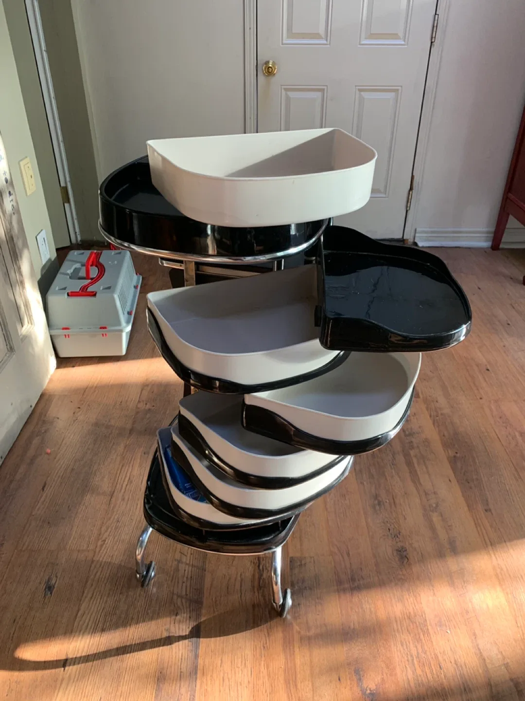 Salon Set Dio Rolling Cart - Black & White image indicator(4)