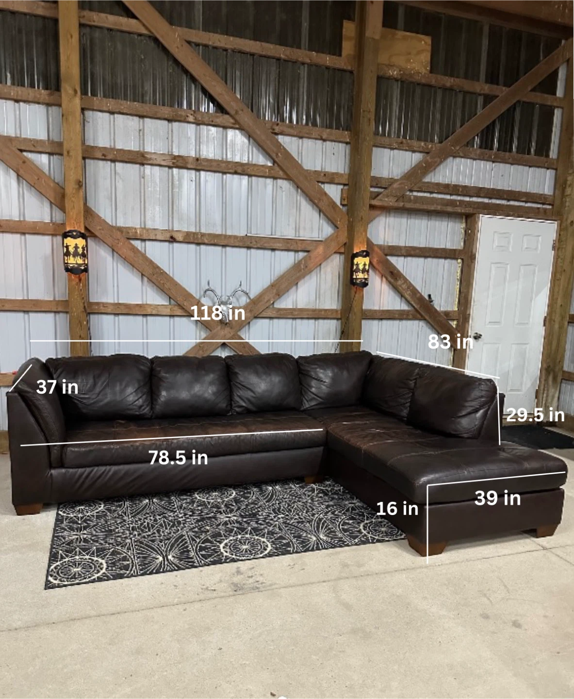 *Delivery Available* Teppermans 2 Piece Leather Sectional - photo 2