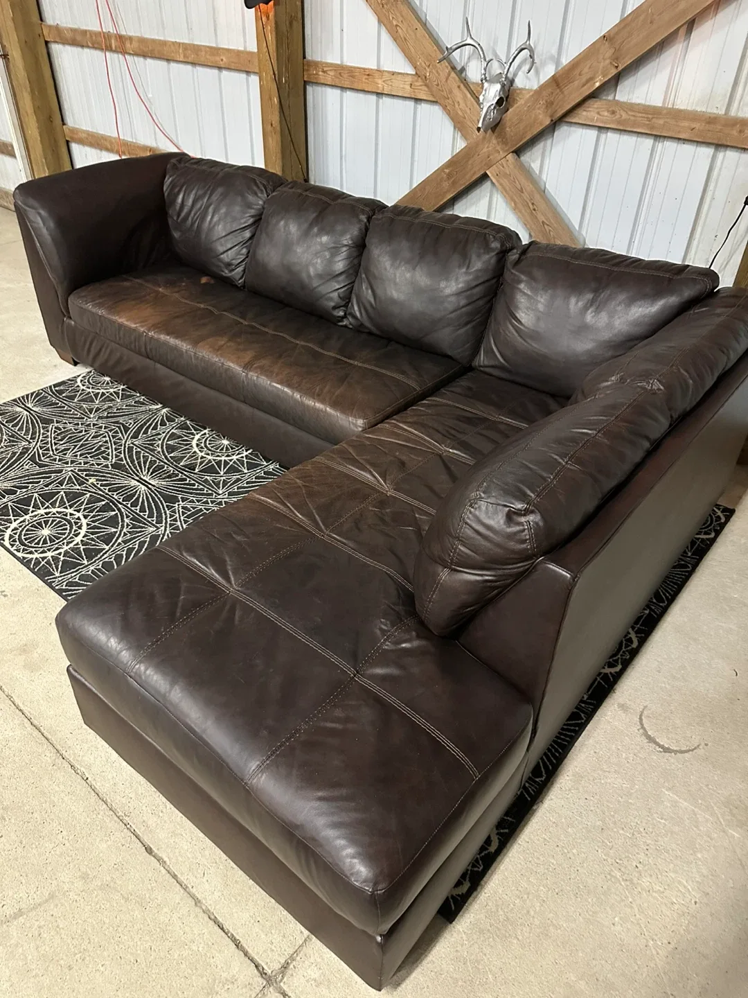 *Delivery Available* Teppermans 2 Piece Leather Sectional image indicator(5)