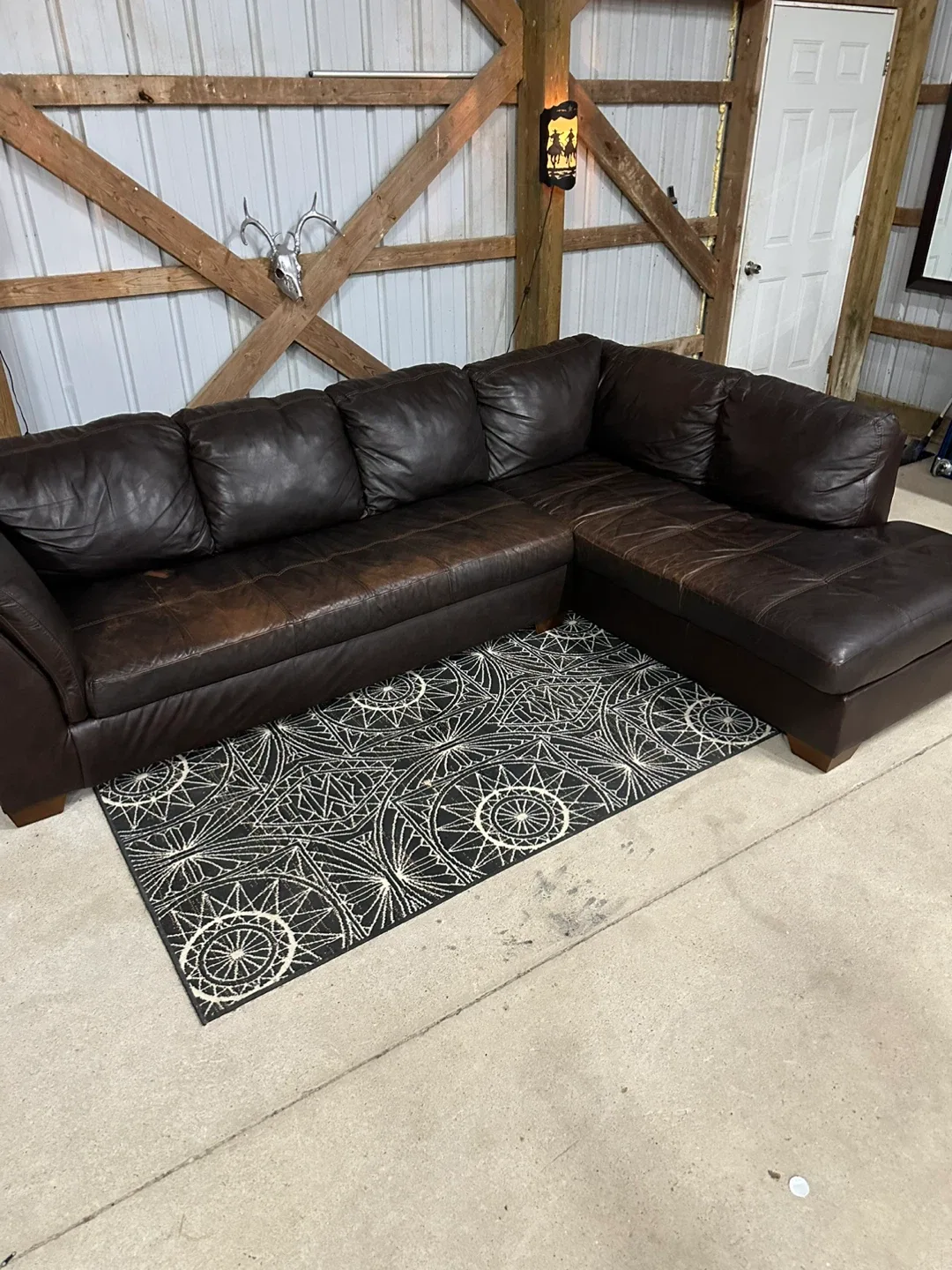 *Delivery Available* Teppermans 2 Piece Leather Sectional image indicator(3)