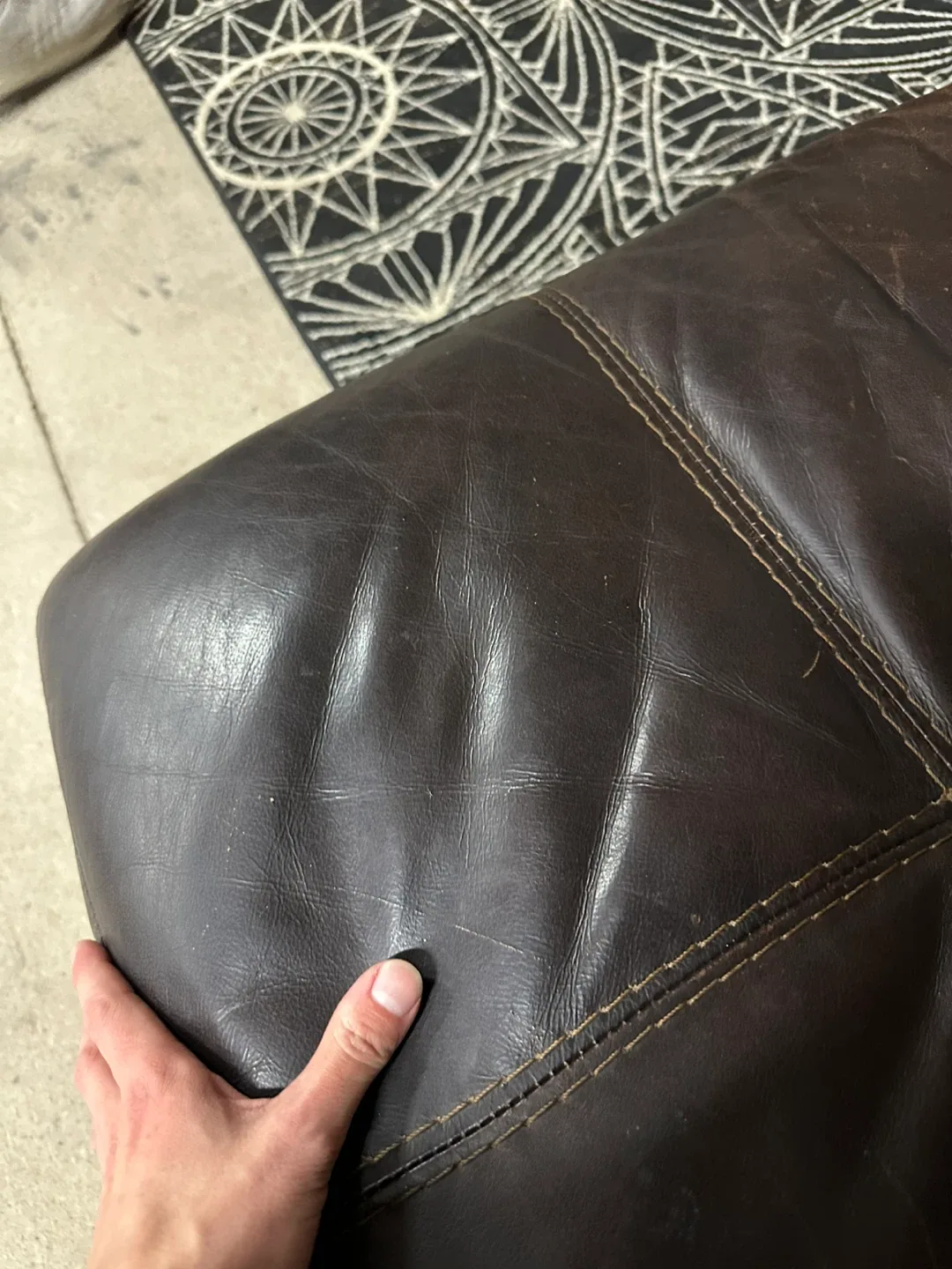 *Delivery Available* Teppermans 2 Piece Leather Sectional image indicator(9)