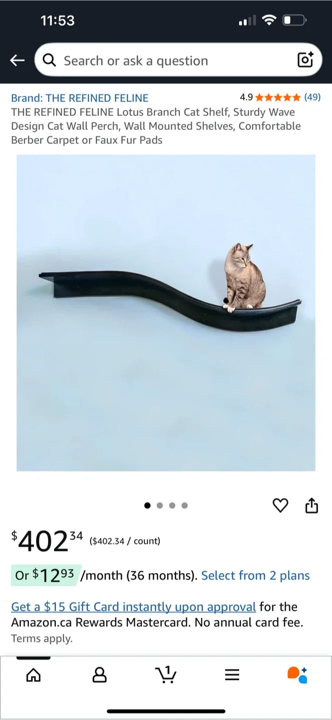 The Refined Feline Lotus Leaf Cat Shelf - Espresso image indicator(4)