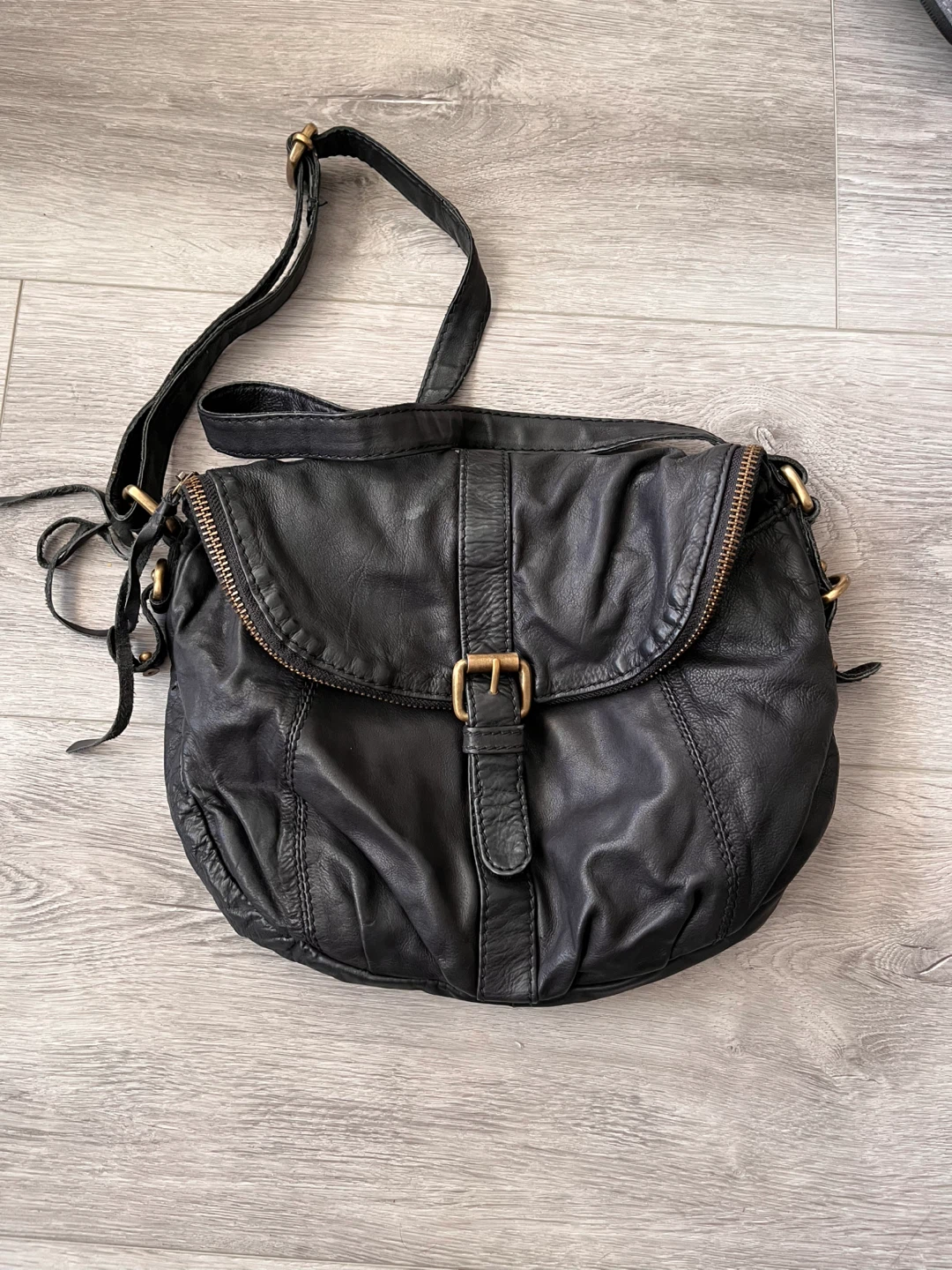 ALDO Black Leather Crossbody Bag