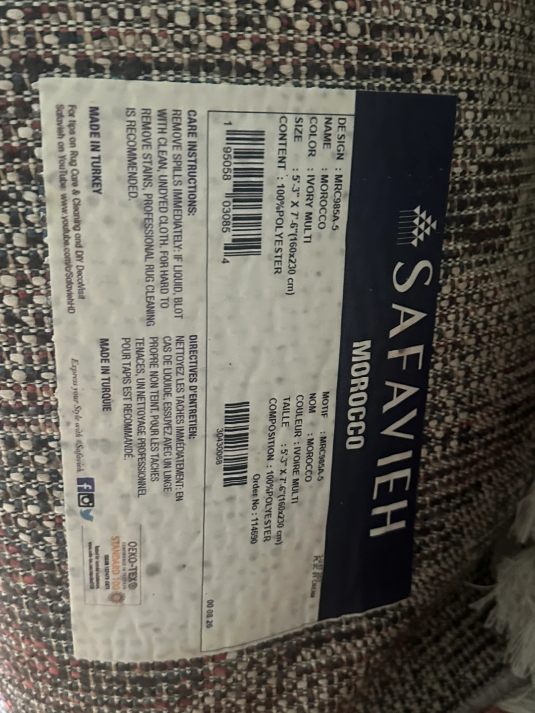 Safavieh Morocco Area Rug - 5'3" x 7'6" Like New - photo 4