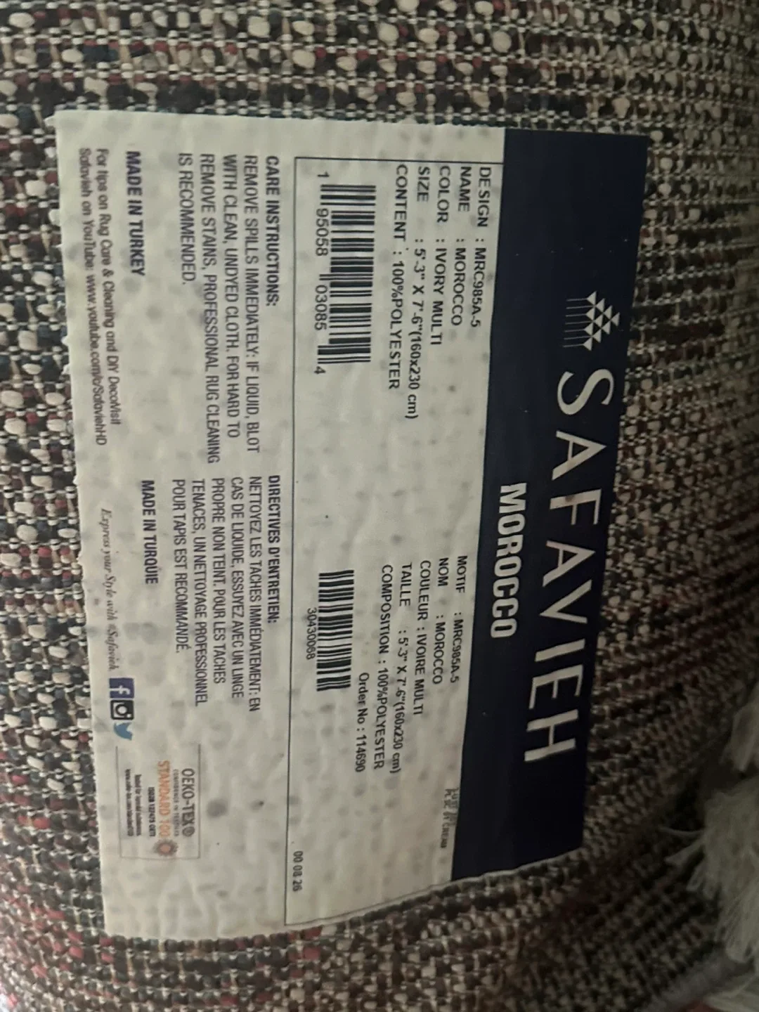 Safavieh Morocco Area Rug - 5'3" x 7'6" Like New image indicator(4)