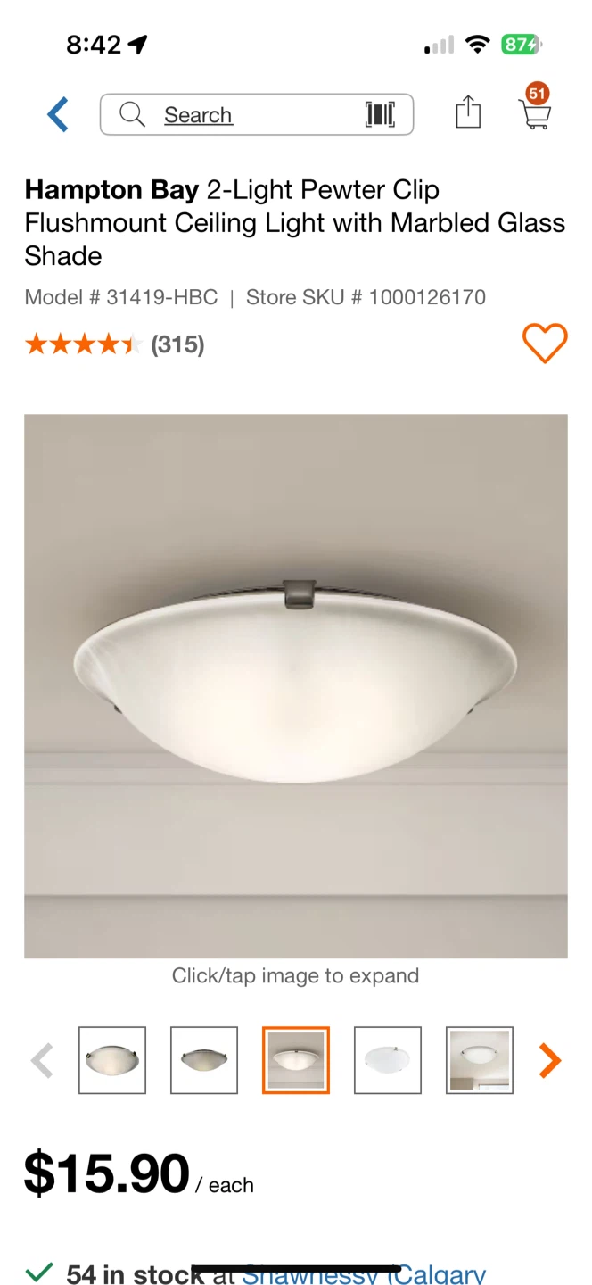 Hampton Bay Ceiling Lights - 3 Light & 2 Light - photo 2
