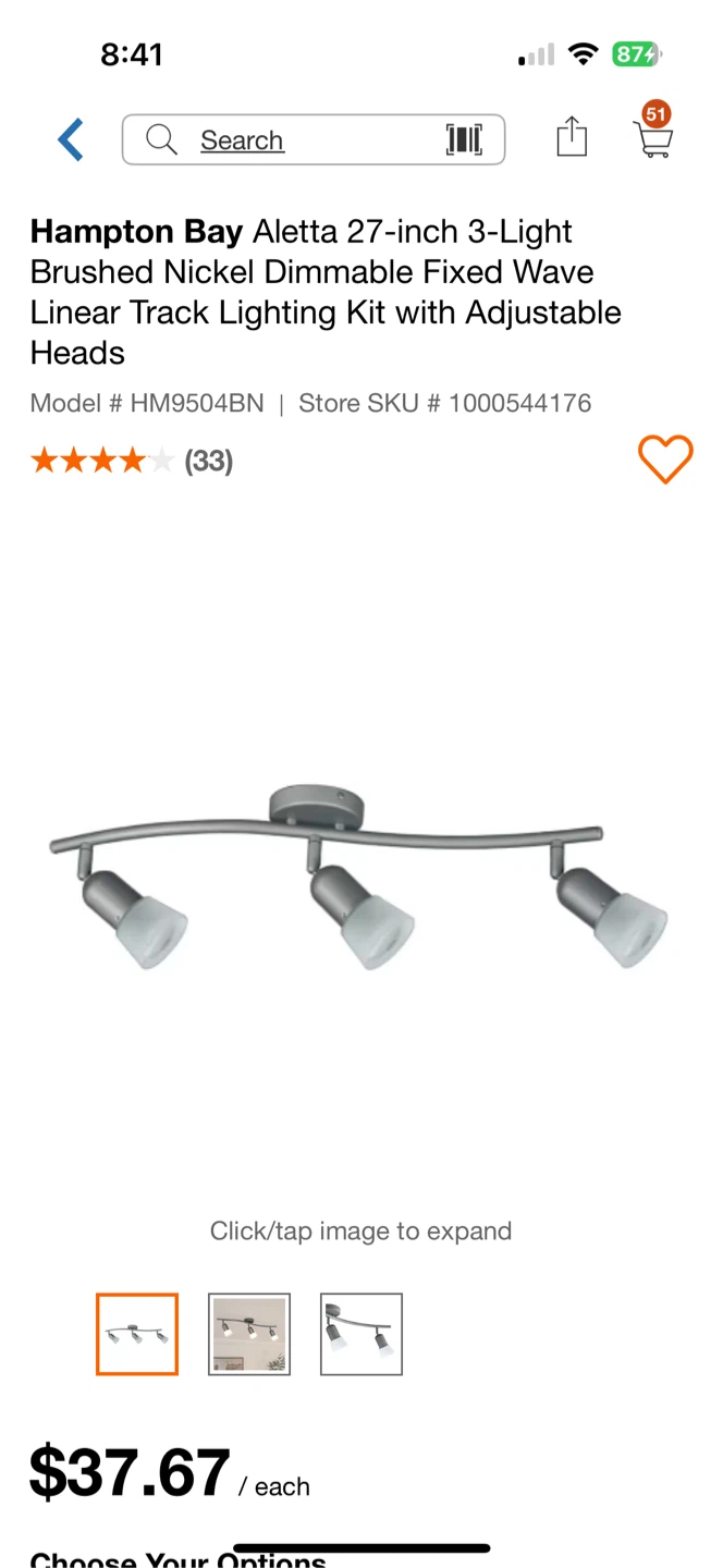 Hampton Bay Aletta 27-inch 3-Light Track Lighting - photo 2