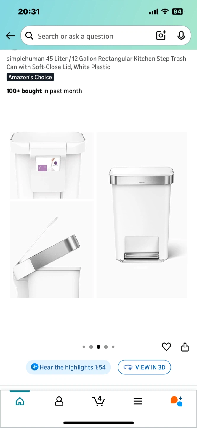 simplehuman 12 Gallon Step Trash Can - photo 2