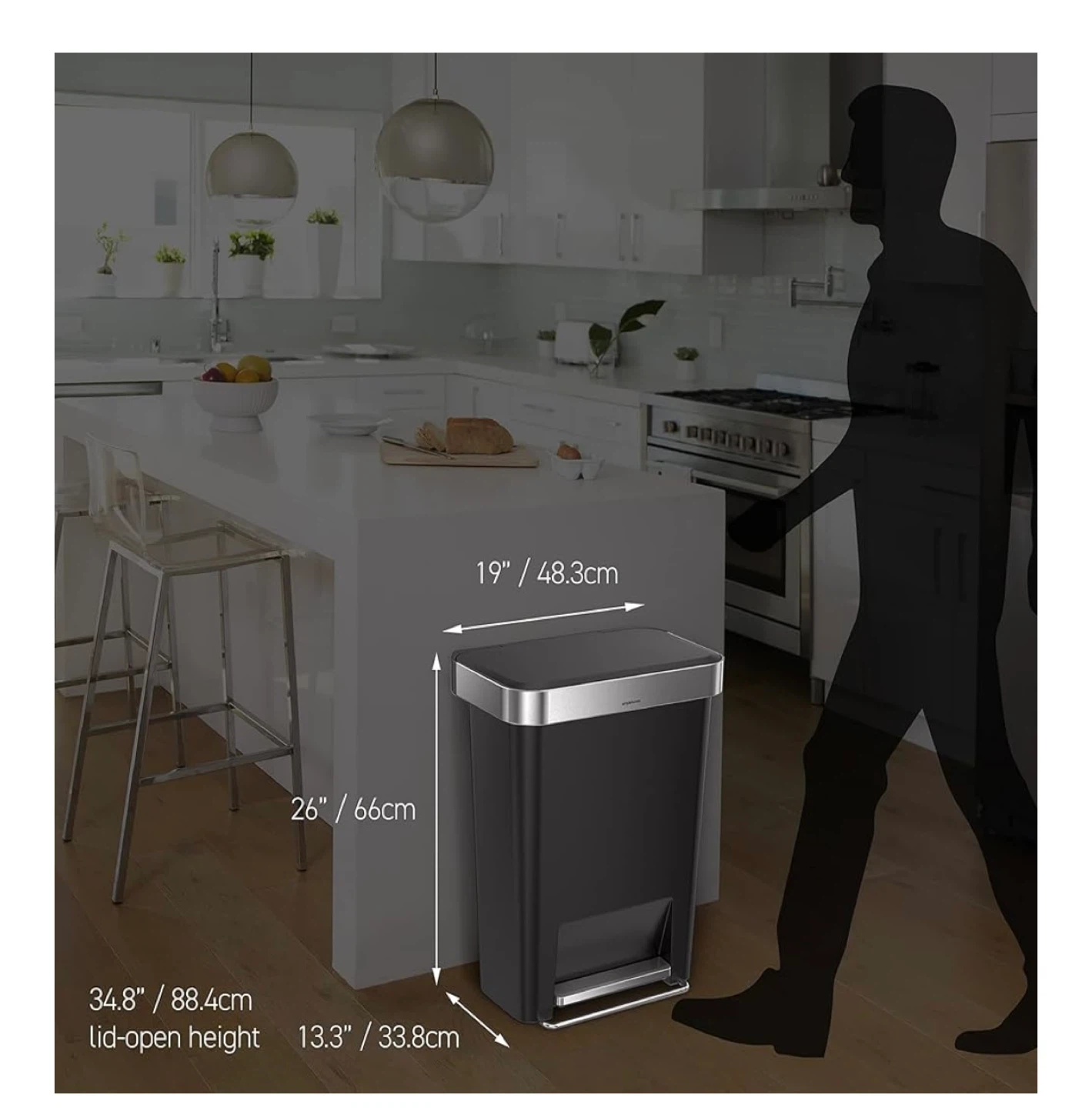 simplehuman 12 Gallon Step Trash Can - photo 4