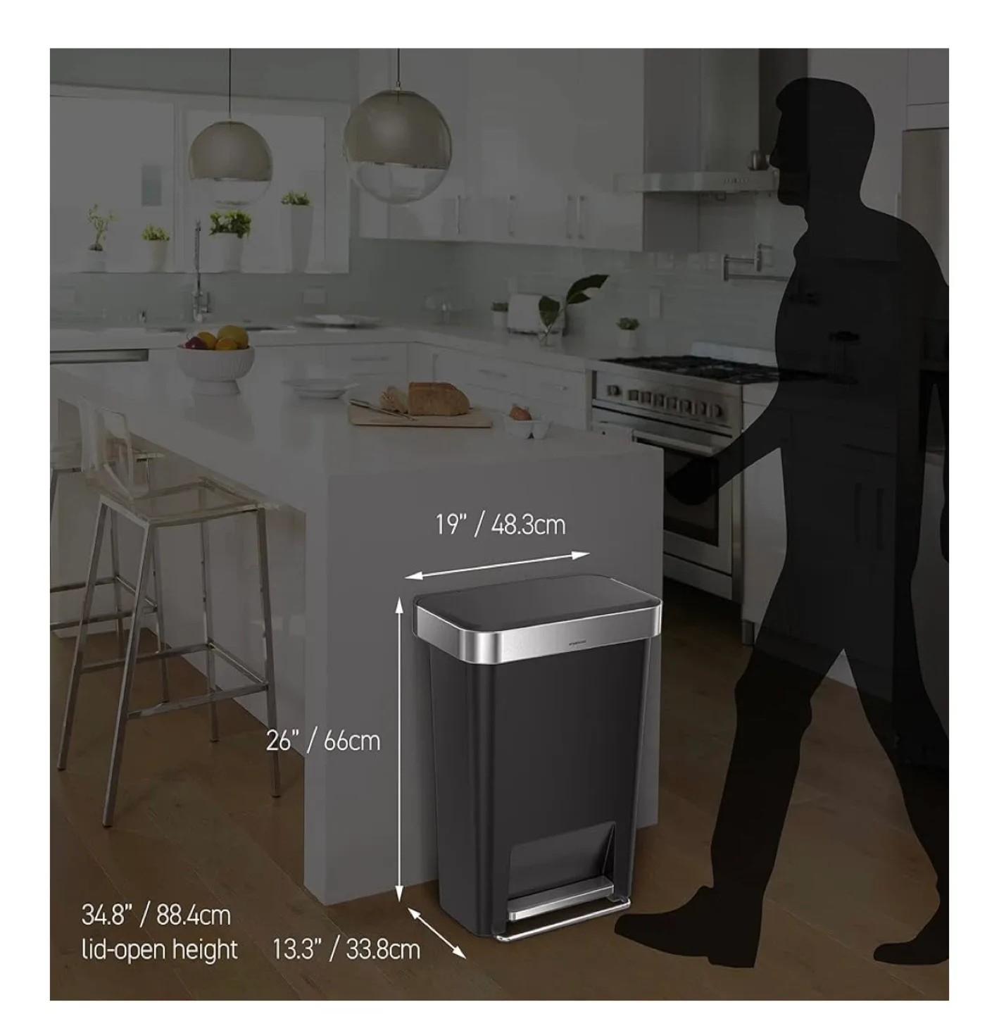 simplehuman 12 Gallon Step Trash Can image indicator(4)