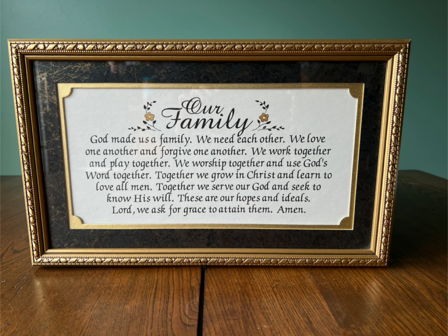 Gold Framed titled “Our Family” from James Lawrence LTD 🥕