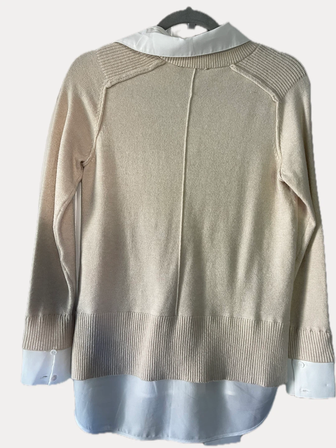 Truth Cream Sweater with White Collar, Size S - photo 2