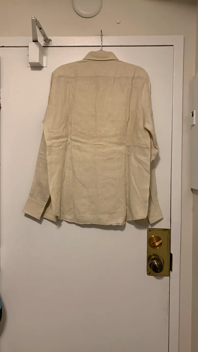 Hugo Boss Regular Fit linen Beige Shirt image indicator(5)