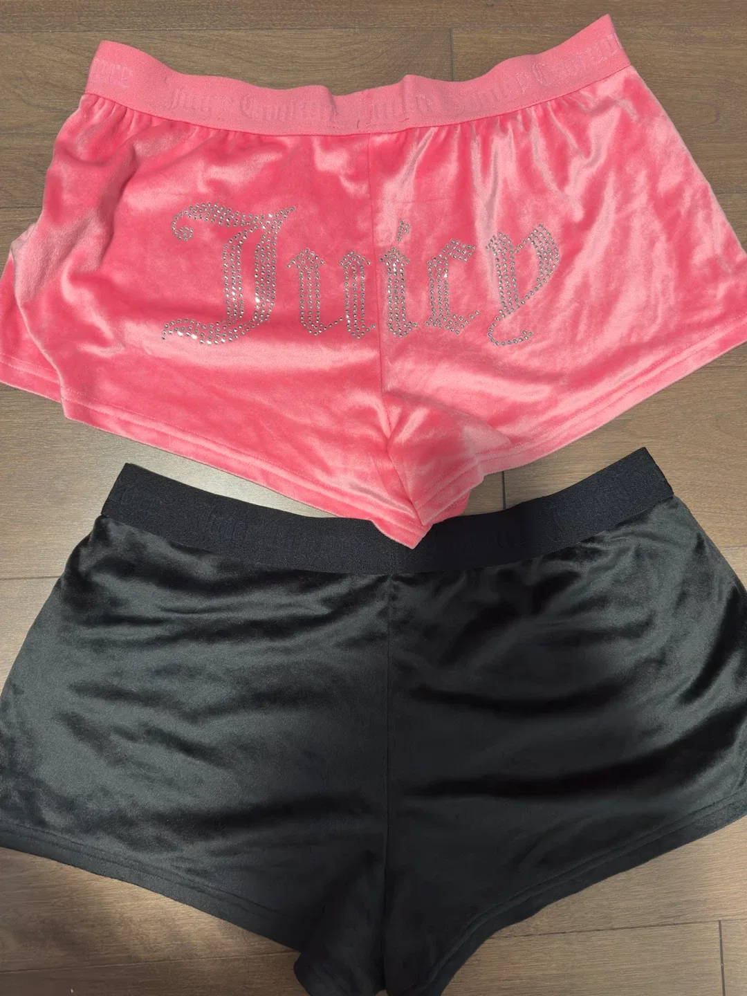 Juicy Couture Velour Shorts - Pink & Black thumbnail