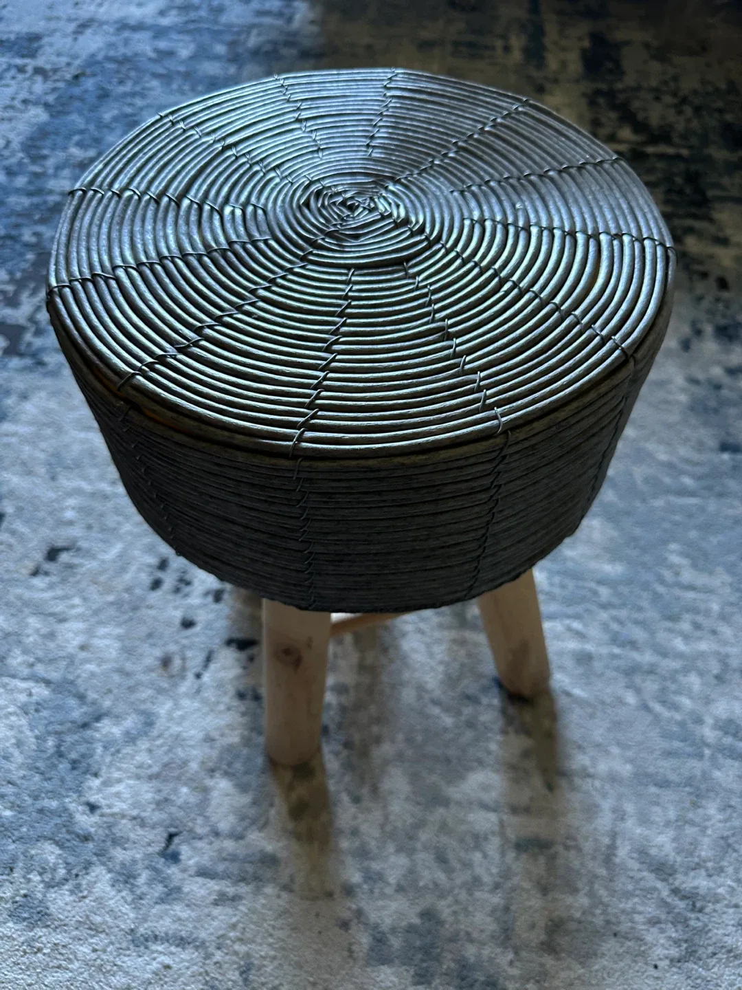 Woven Accent Stool - Like New! thumbnail
