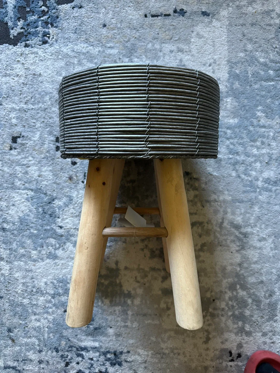 🥕 Woven Accent Stool - Like New! image indicator(2)