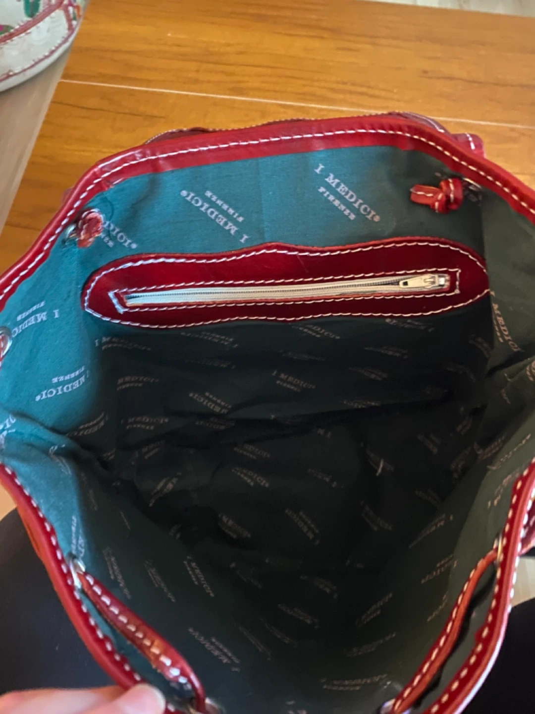 I Medici Firenze Red Leather Backpack - photo 4