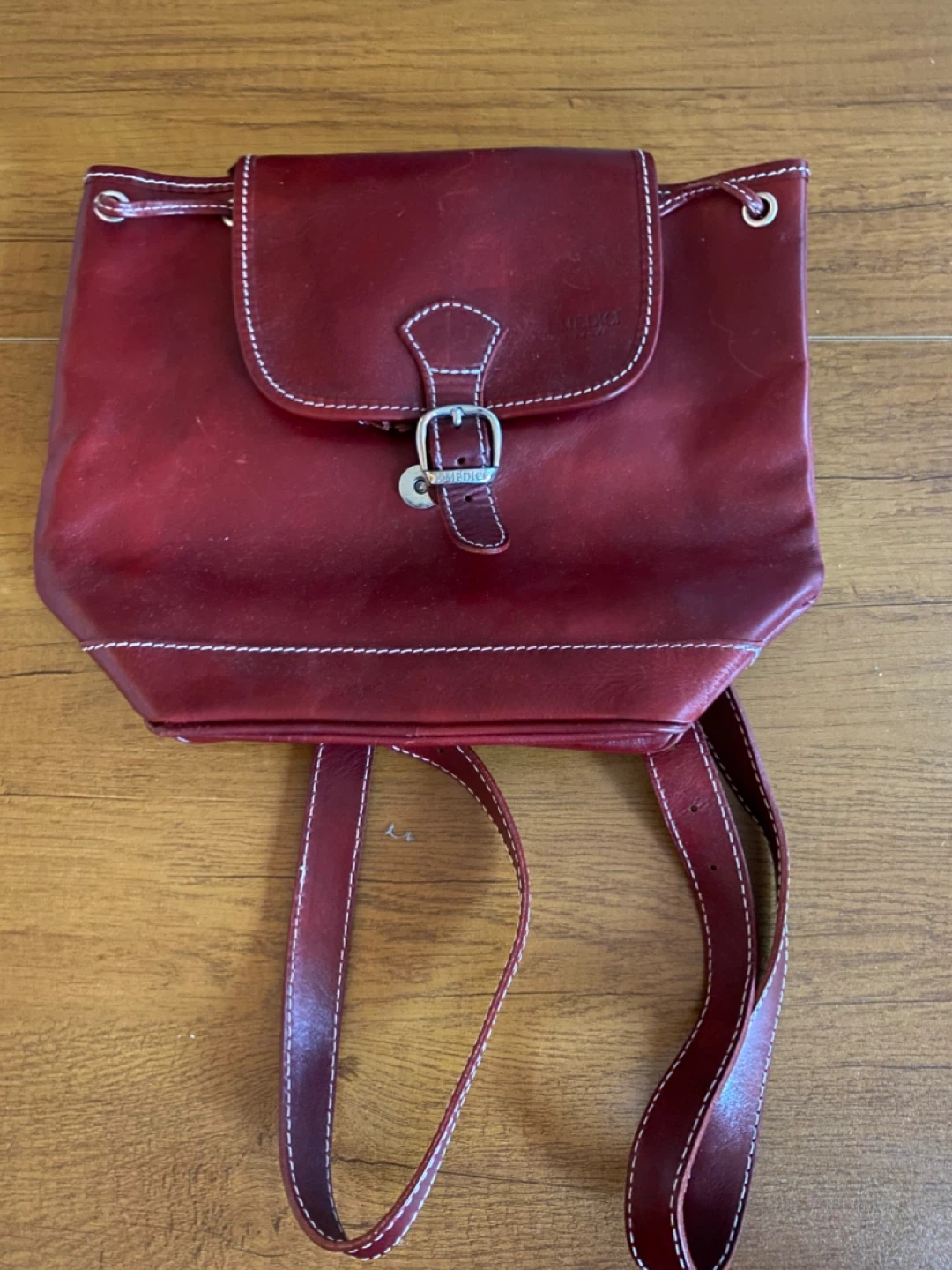 I Medici Firenze Red Leather Backpack
