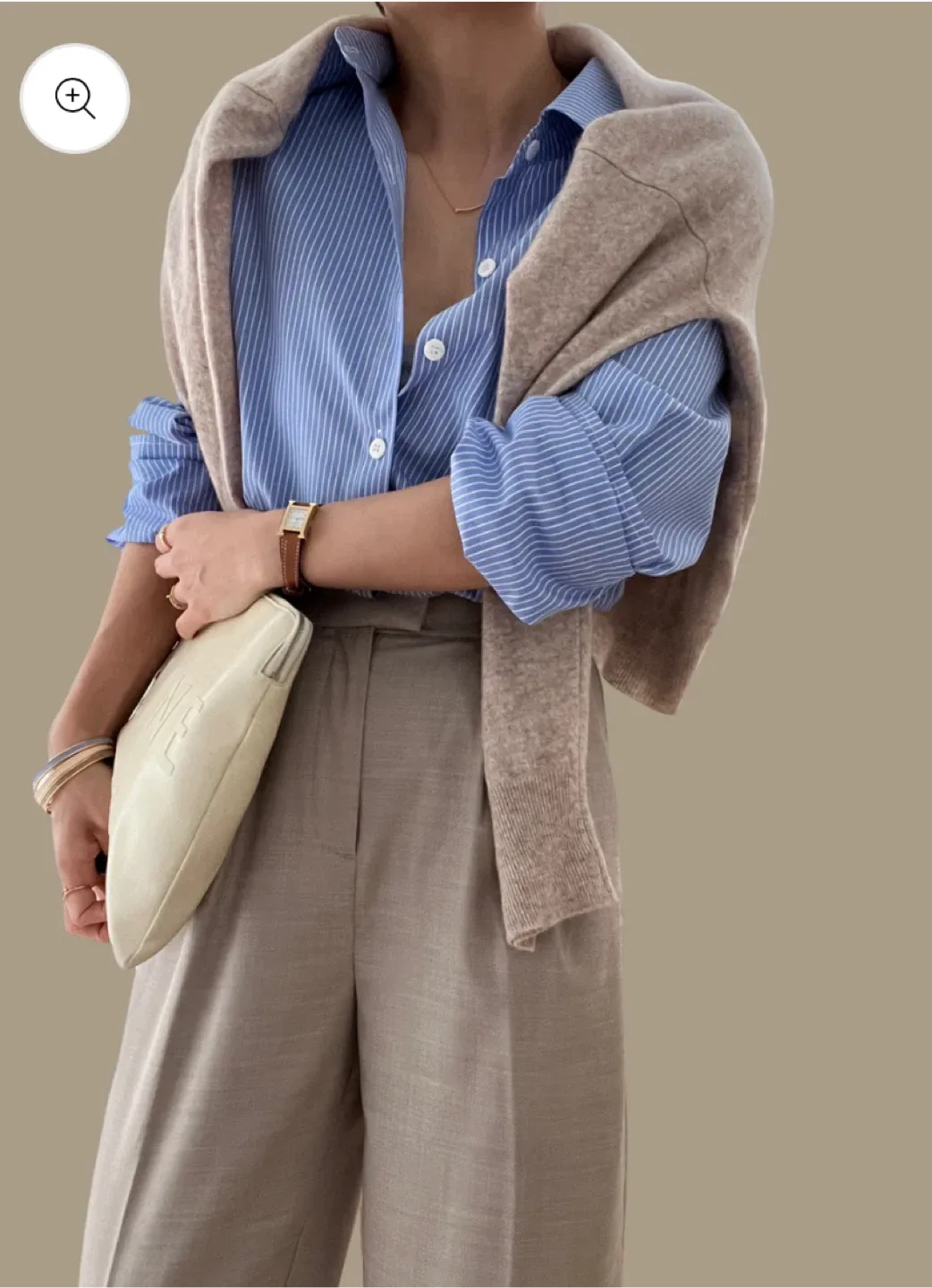 H&M Blue Striped Oversized Shirt 🥕 image indicator(2)