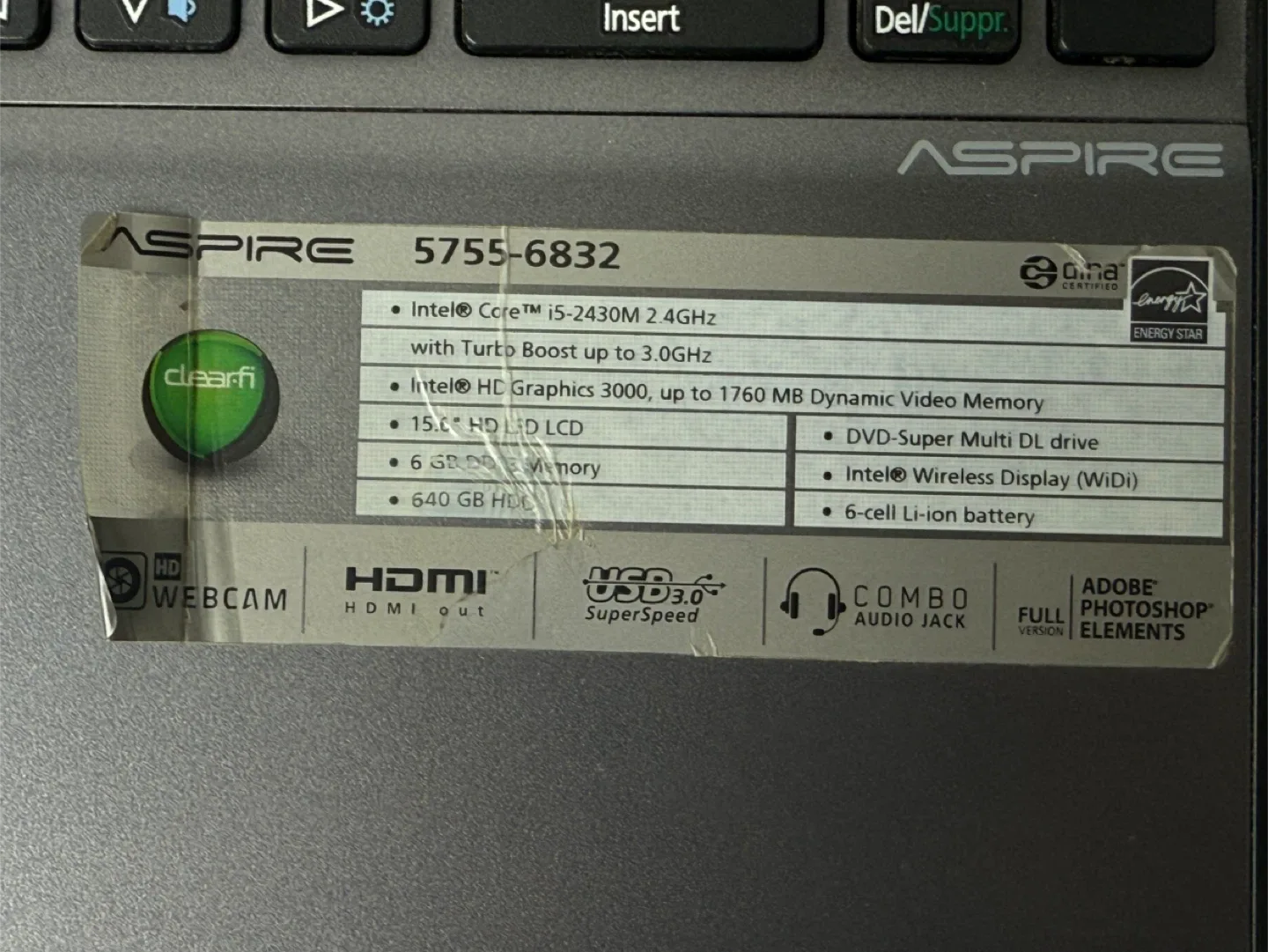 Acer Aspire 5755-6832 Laptop image indicator(2)