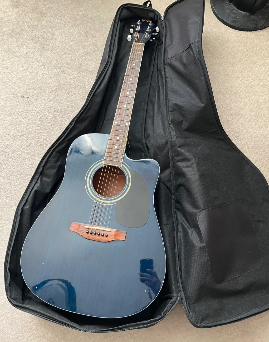 Rose Acoustic-Electric Guitar with Case