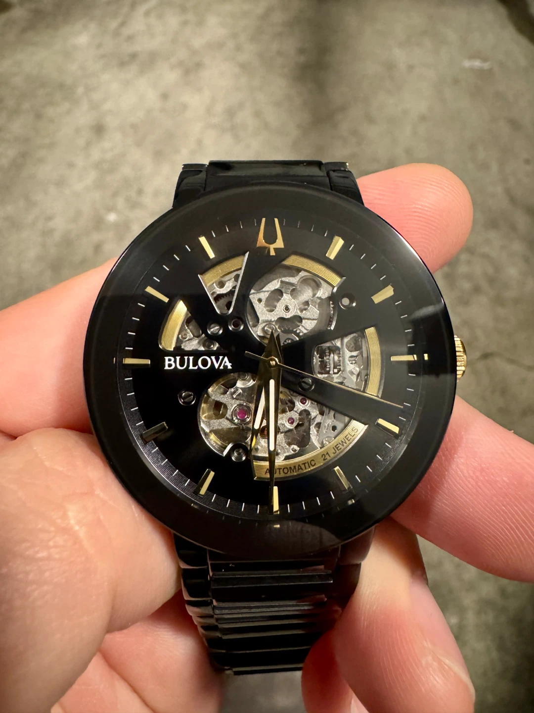 Bulova Automatic 21 Jewels Black Watch