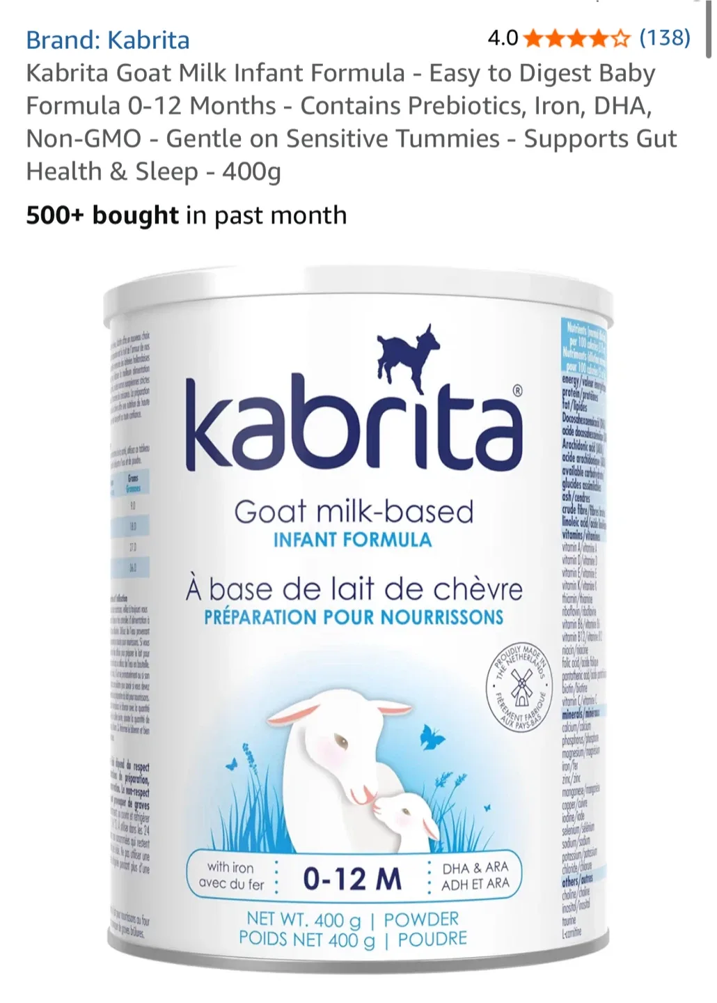 6 Kabrita Goat Milk Infant Formula (0-12 Months) thumbnail
