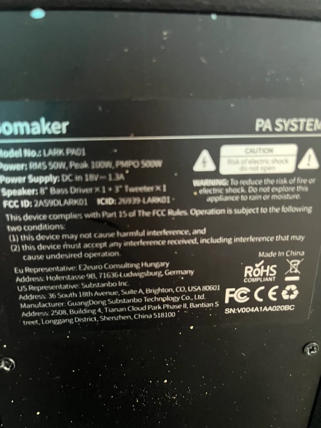 Bomaker LARK PA01 PA System Speaker image indicator(2)