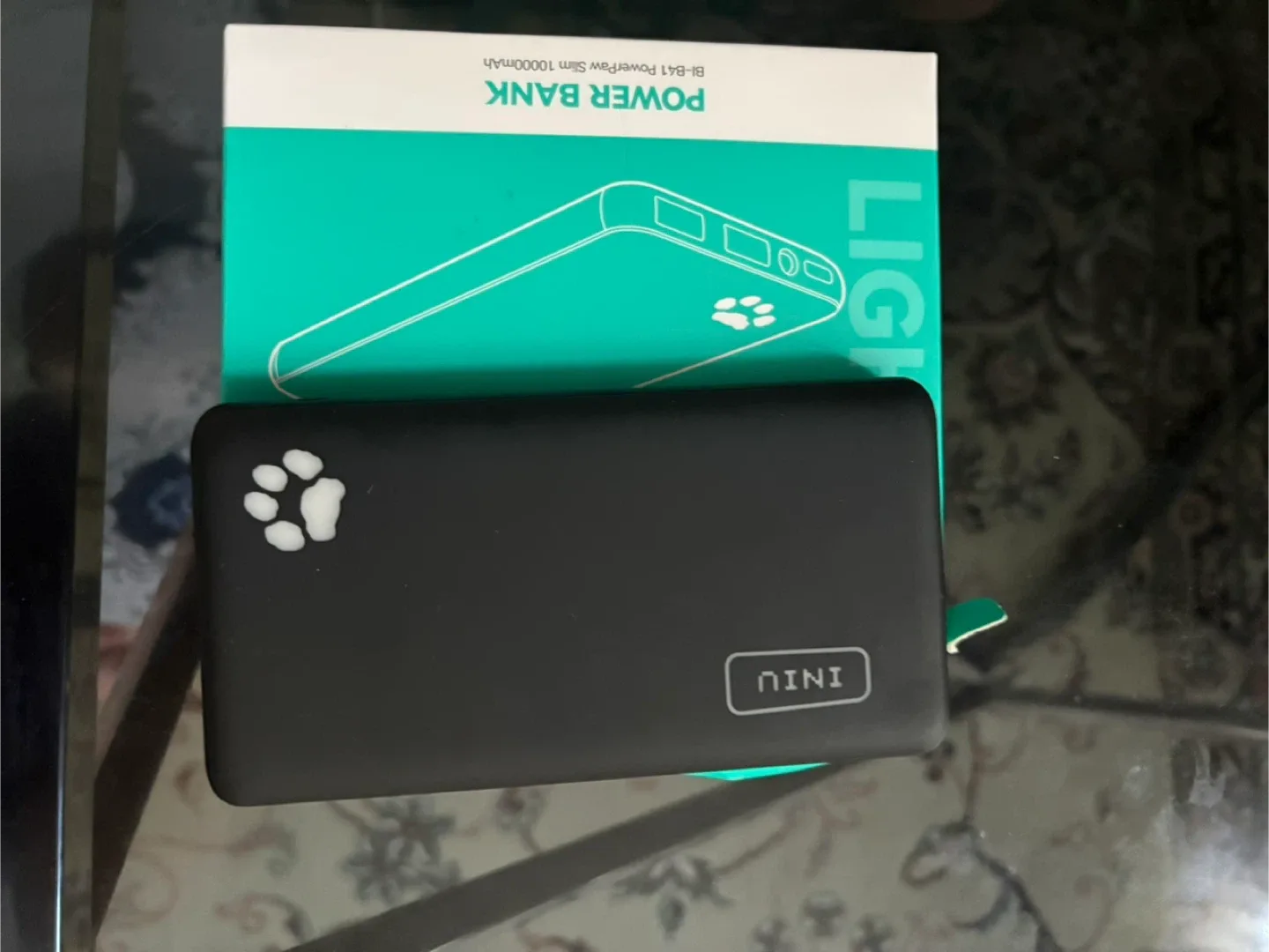 INIU PowerPaw Slim 10000mAh Power Bank - Black